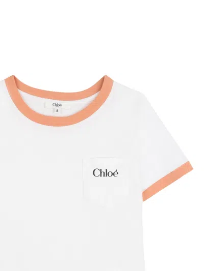 Chloé T-shirt Con Logo In White