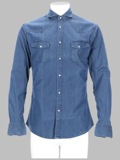 Brian Dales Camicia In Denim Di Cotone In White