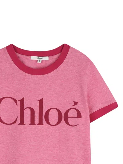 Chloé Vestito Maxi T-shirt In Pink