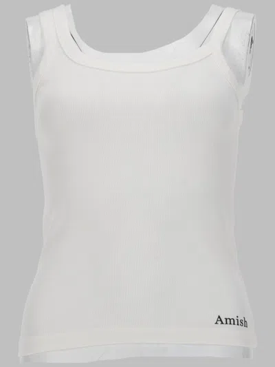 Amish Top "asymmetric" Con Micro Logo In White