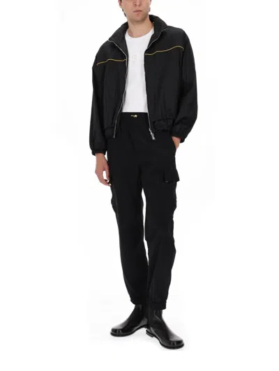 Fendi Straight Trousers Elastic Waistband Cargo Pockets In Black