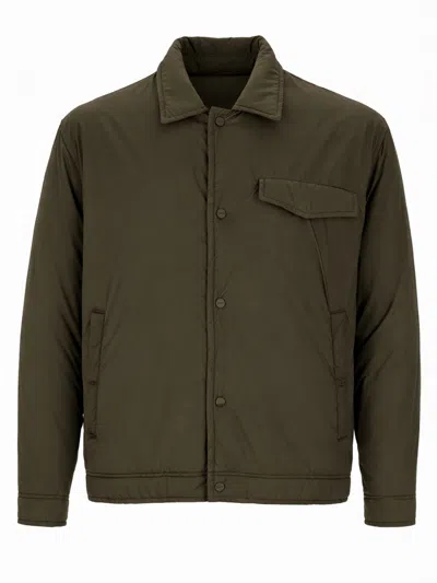 Herno Collared Jacket Long Sleeves Front Pockets In Green