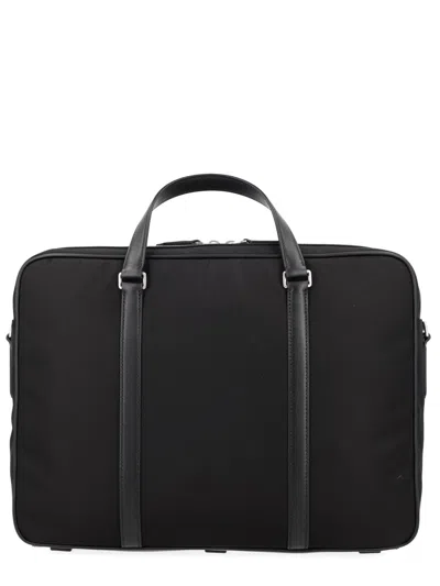 Bally Code Polyamide Vertical Stripe Briefcase In Black