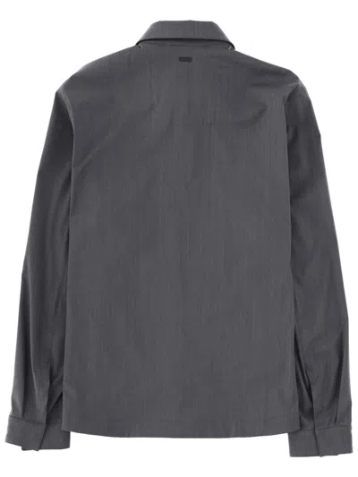 Herno Collared Jacket Long Sleeves Front Pocket In Gray