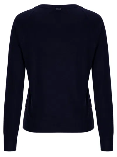 Herno Lyocell-cotton Side Button Top In Blue