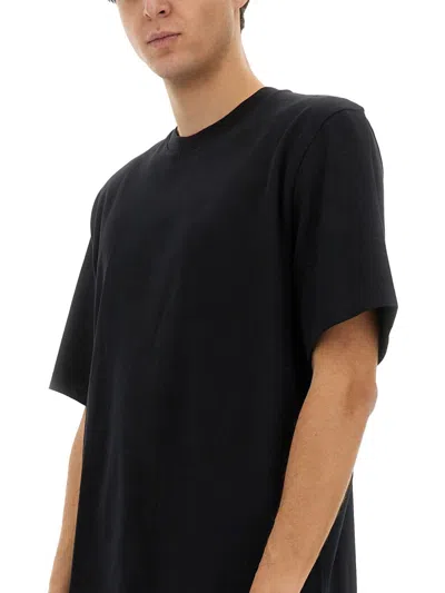 Studio Nicholson Bric T-shirt Blue Regular Fit In Black