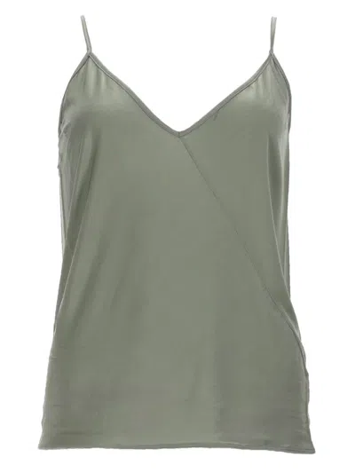 Rick Owens Grey Solid V Neck Top In Gray