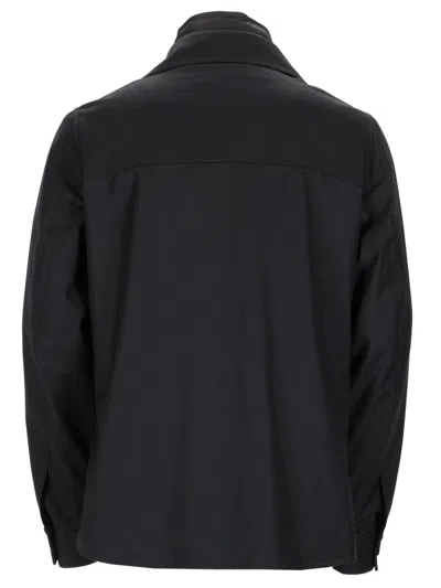 Moorer Dulac Polyester Zippered Layer Jacket In Blue
