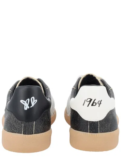 Dsquared2 Rebels Distressed Black Leather Sneakers In Black