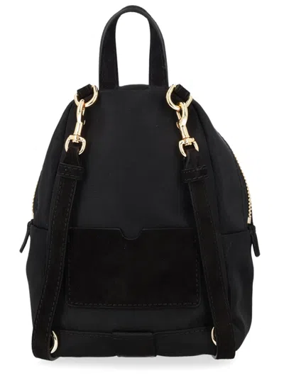Moschino Carry Me Compact Rounded Backpack In Black