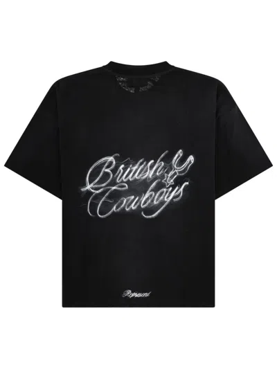 Represent Mens Stained Black British Cowboys Graphic-print Cotton-blend T-shirt In Black