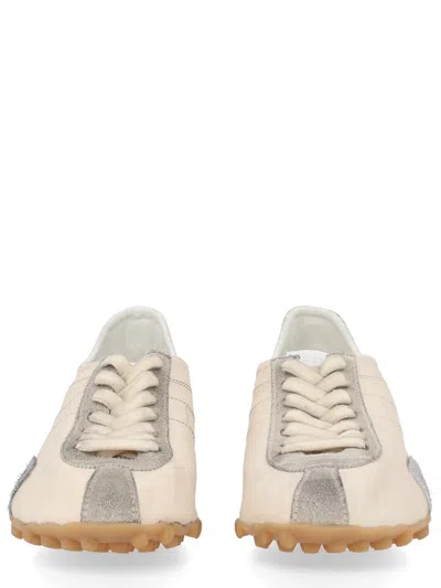 Maison Margiela Sprinters Beige Sneaker With Insert Design And Serrated Sole In Leather Women In Multi