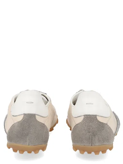 Maison Margiela Sprinters Beige Sneaker With Insert Design And Serrated Sole In Leather Women In Multi