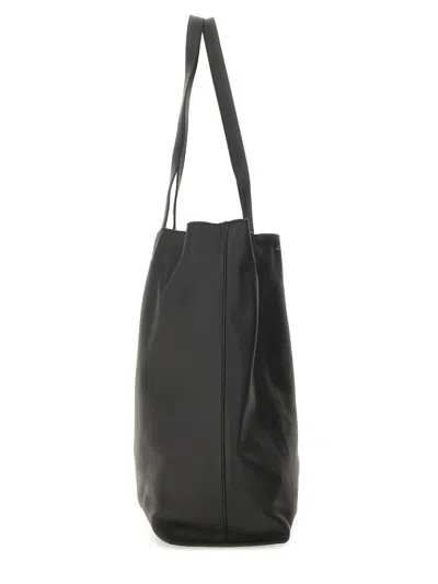 A.p.c. Men Black Leather Maiko Shopping Bag In Black