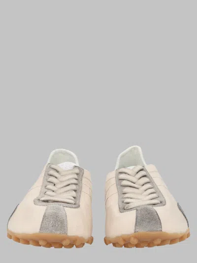 Maison Margiela Sprinters Beige Sneaker With Insert Design And Serrated Sole In Leather Women In Multi