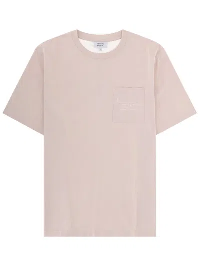 Maison Kitsuné T-shirt "poetic Script" In Pink