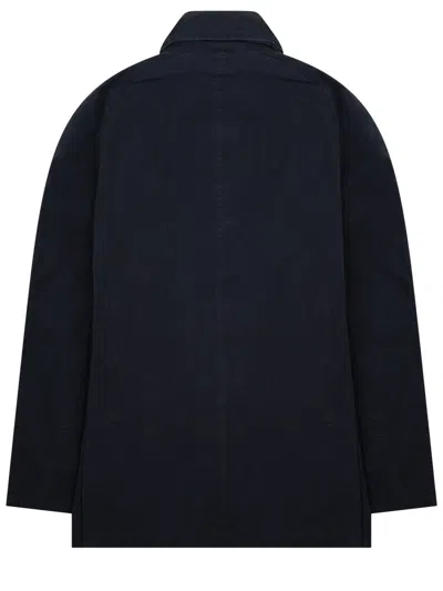 Barbour Blue Solid Shirt Collar Jacket In Blue