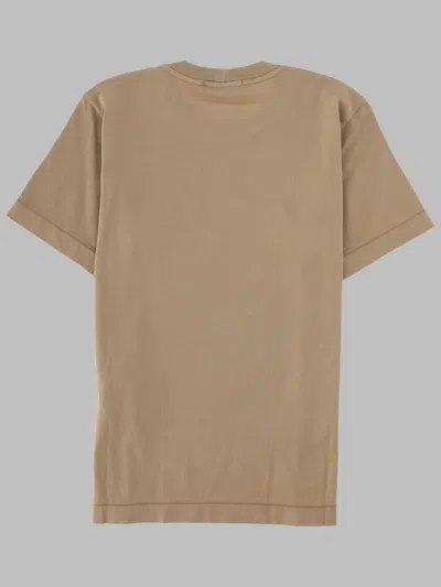 Stone Island T-shirt Con Logo In Brown