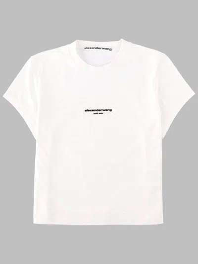 Alexander Wang White Gradient Logo Short Sleeve T-shirt In White