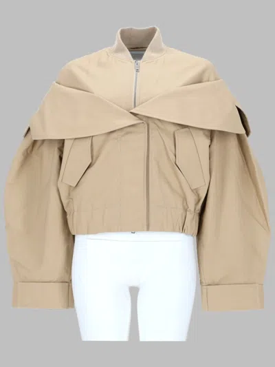 Ganni Coat Elasticated Hem Oversized Collar Pockets In Multi