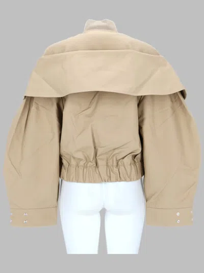 Ganni Coat Elasticated Hem Oversized Collar Pockets In Multi