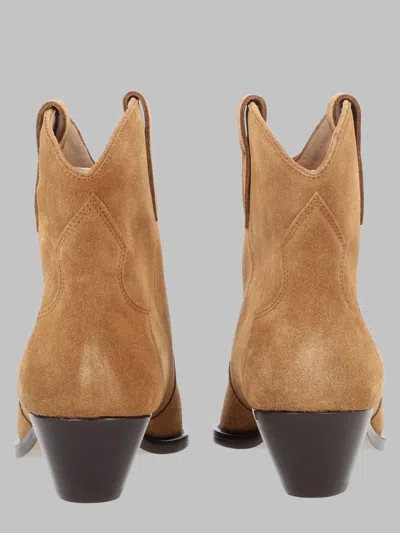 Isabel Marant Suede Western Ankle Boots In Animal Print
