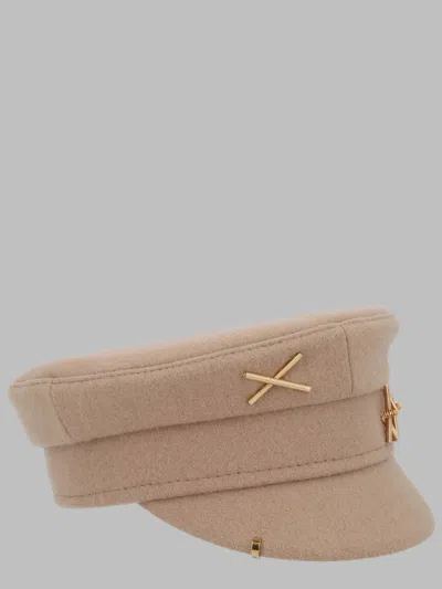 Ruslan Baginskiy Chic Wool And Polyamide Blend Hat In Brown