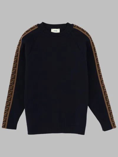 Fendi Mini Harmonized Sweatshirt For Kids In Black
