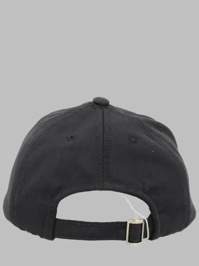 Marine Serre Structured Black Baseball Cap With Adjustable Strap In White