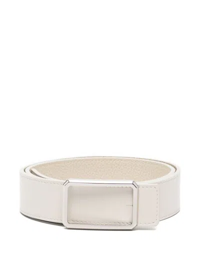Maison Boinet Leather With Rectangular Buckle Belt In Yellow