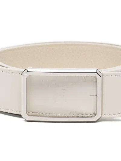 Maison Boinet Leather With Rectangular Buckle Belt In Yellow