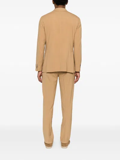 Boglioli Wool Double-breasted Suit In Brown