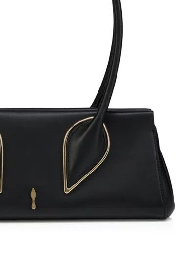 Christian Louboutin Venus Calf Leather Baguette Shoulder Bag In Black