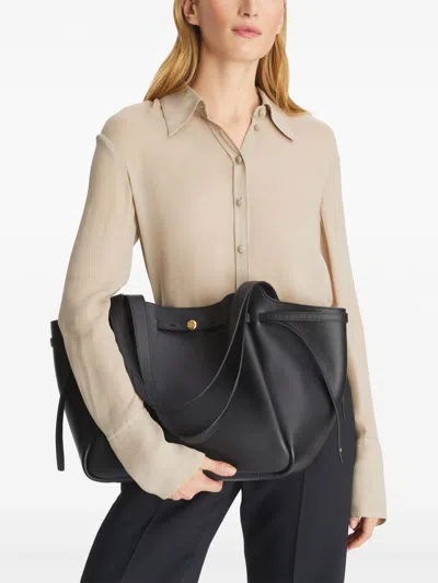 Tory Burch Saint Laurent Cassandre Leather Bucket Bag In Black