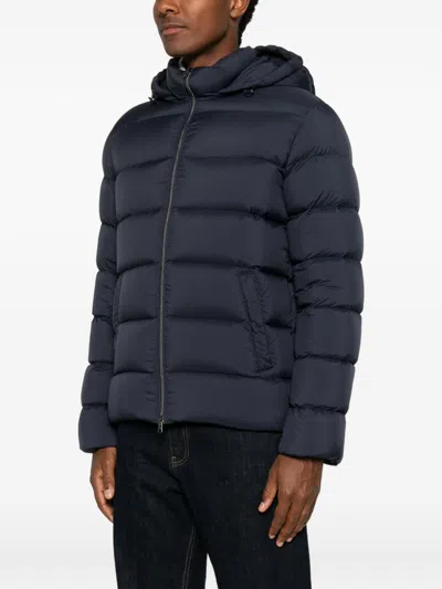 Herno Nylon Down Jacket In Blue
