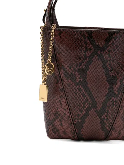 Chloé Spin Leather Tote Bag In Brown