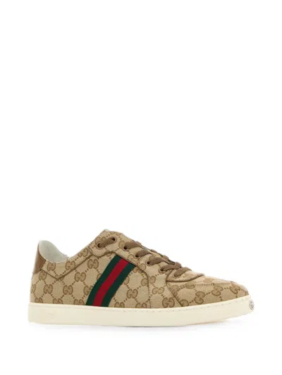 Gucci Printed Gg Canvas Stretch Sneaker In Beige