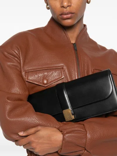 Khaite Blake Leather Clutch In Black