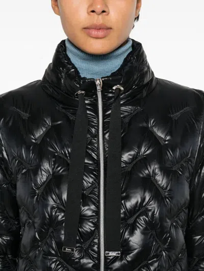 Herno Quilted Midi Down Jacket In Black