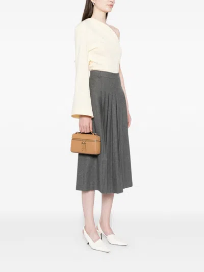 Tory Burch Romy Leather Vanity Case In Brown