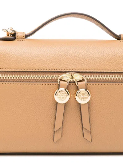 Tory Burch Romy Leather Vanity Case In Brown