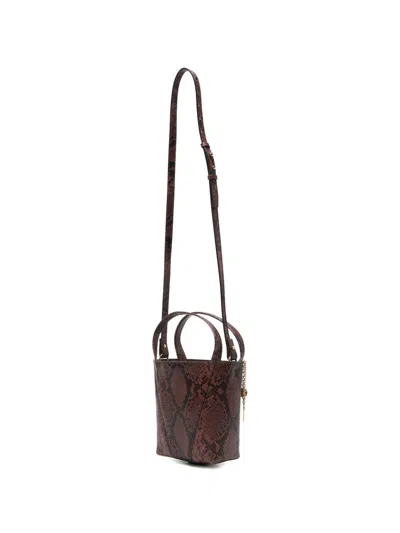 Chloé Spin Leather Tote Bag In Brown