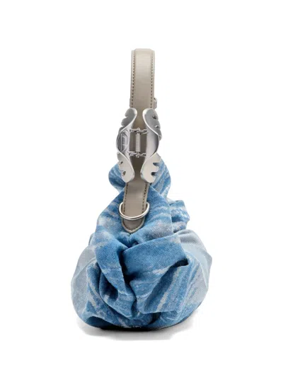 Diesel Blue Cotton Polyester Polyurethane Thermoplastic Polyurethanes Shoulder Bag In Blue