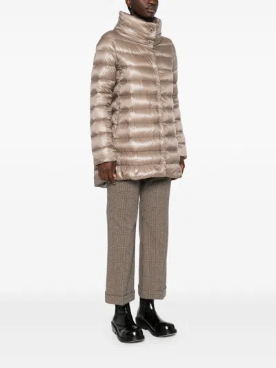 Herno Amelia Quilted Stand-up Collar Down Jacket In Neutral