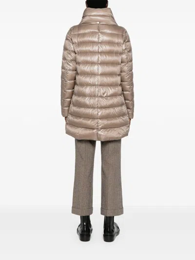 Herno Amelia Quilted Stand-up Collar Down Jacket In Neutral