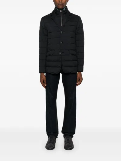 Herno Quilted Lightweight Down Coat With High Collar In Black