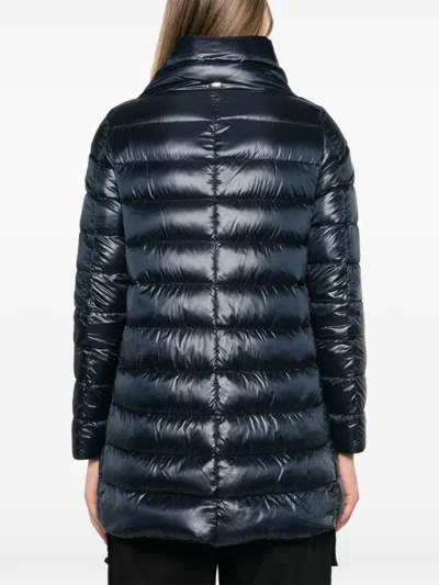 Herno Amelia Midi Down Jacket In Navy