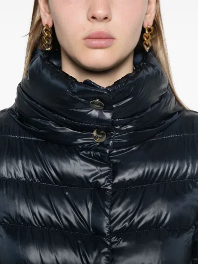Herno Amelia Midi Down Jacket In Navy
