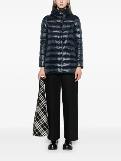 Herno Amelia Midi Down Jacket In Navy