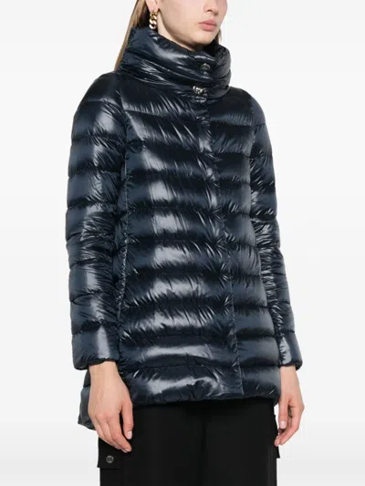 Herno Amelia Midi Down Jacket In Navy